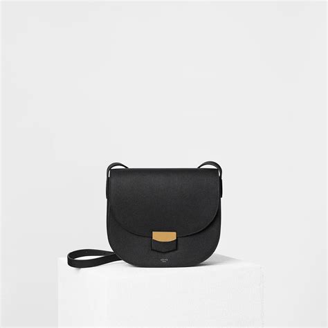 celine compact trotteur bag in grained calfskin|CELINE Grained Calfskin Compact Trotteur Black .